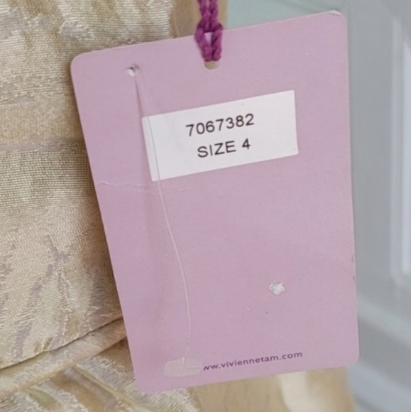 VIVIENNE TAM Linen Silk Champaign Dress Size - Picture 7 of 8